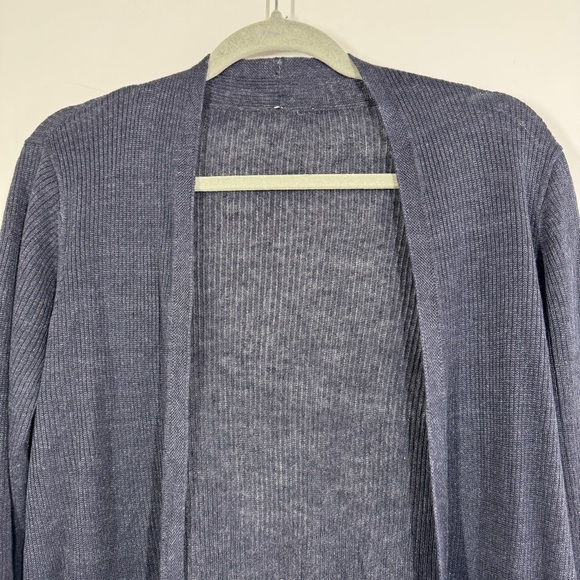 Eileen Fisher Open Front Cardigan Navy Blue Size S Long Sleeve Minimalist Layer - Picture 3 of 15